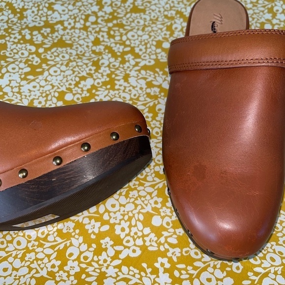 Madewell Cecily Clog shoes Oiled Leather NG681 English Saddle 7 - Picture 9 of 10